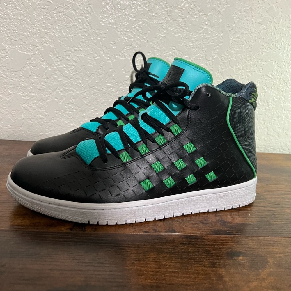 Black and Green High-Top Sneakers